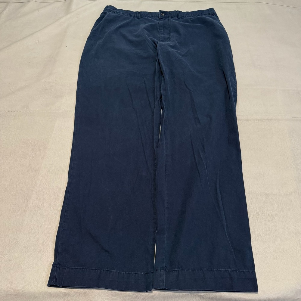 VTG Polo Ralph Lauren Prospect Pant Men 38x32 Navy Pony Cotton Chino Trouser6946
